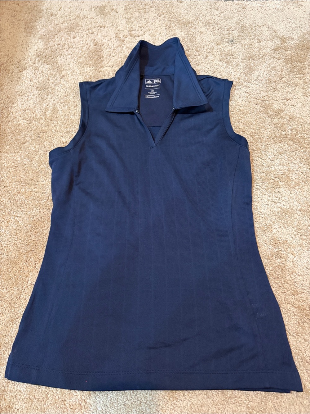 adidas Navy Sleeveless Golf Polo Tank